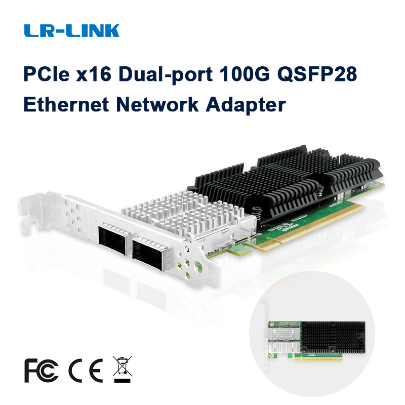 100Gbe Qsfp28 Network Card - LR-LINK 1014PF 100G ネットワーク カード デュアル